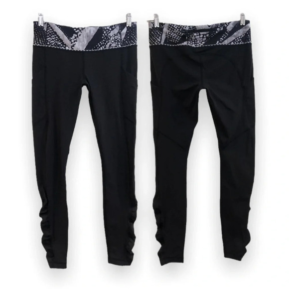RARE Lululemon Speed Tight *Cozy Athleisure Athletic Geometric Ruffle Leggings 8 - Picture 1 of 9